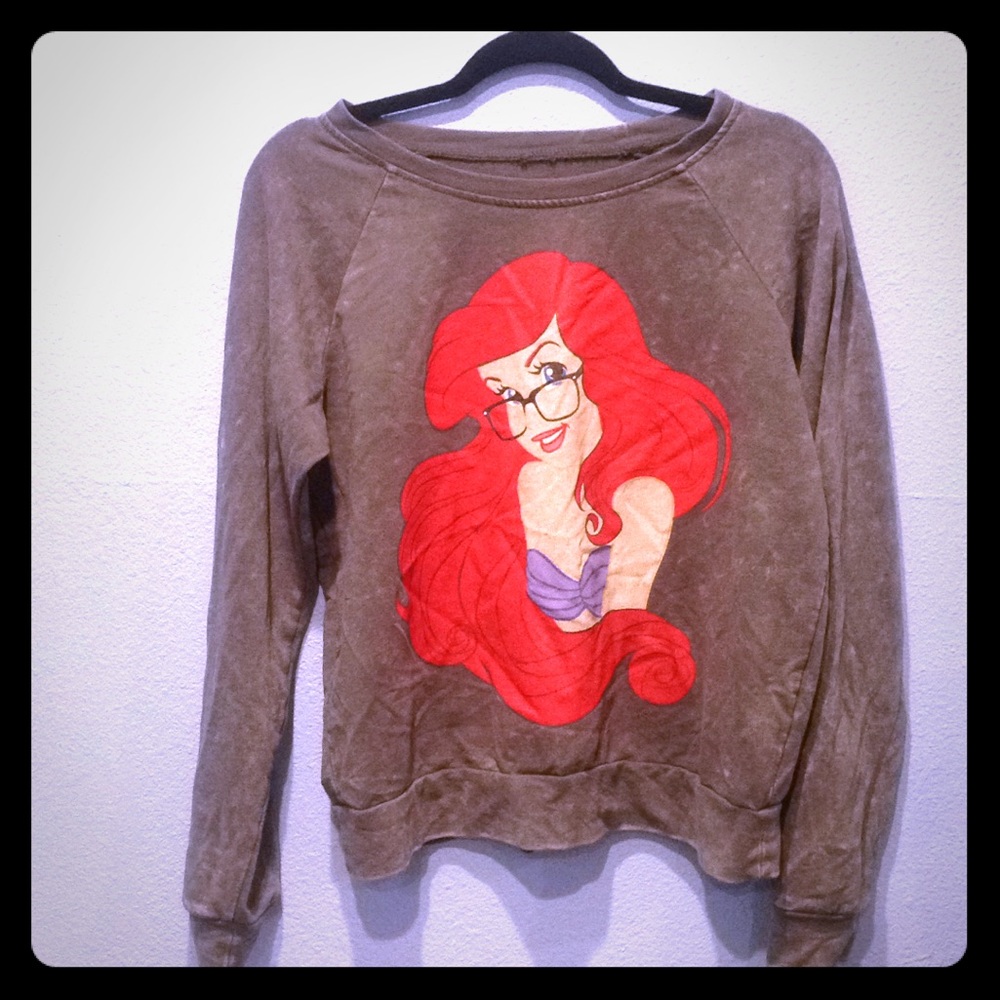 Ariel Little Mermaid grey long sleeve shirt